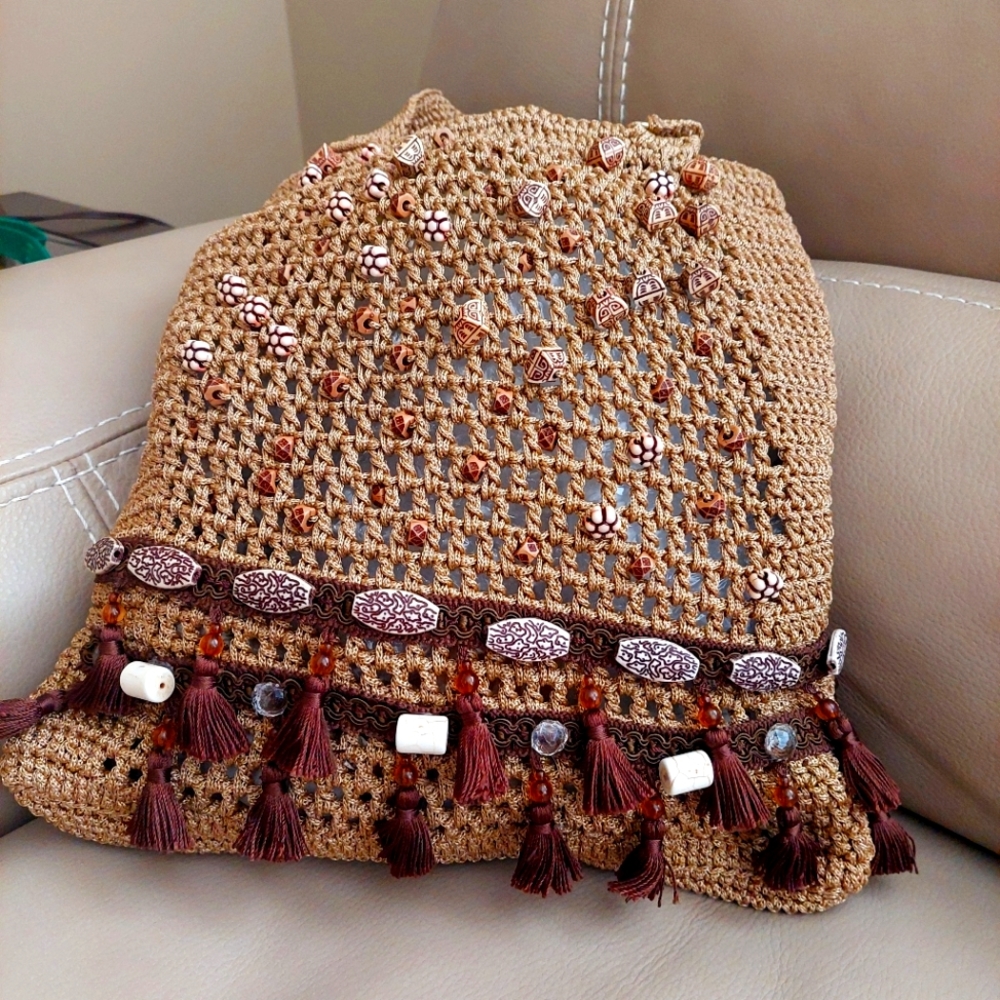 Crochet bag very unique beadwork